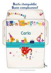 Página de desenho personalizável Aniversário Envelope Feliz aniversário (francês) Mensagem Envelope para imprimir
