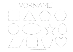 Página de desenho personalizável Atividades para Crianças Desenhos para colorir fáceis Rastreie e Pinte Formas geométricas Quadrado Triângulo