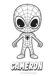 Coloriage personnalisable Araignée Héros Insectes Dessin animé