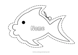 Coloriage personnalisable Activités enfants Poisson Poisson d'avril Coloriages faciles Animaux marins ou aquatique Découpage pour enfants