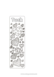Coloriage personnalisable Coeur Je t'aime Saint valentin Marque page