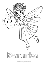 Coloriage personnalisable Dent de lait Fée des dents