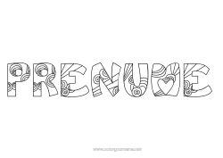 Página de desenho personalizável Fofo Calmo e zen Mandala Número Nome decorado