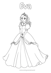 Página de desenho personalizável Princesa Conto de Fadas