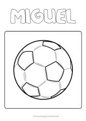 Coloriage personnalisable Football Ballon de foot Sport Coloriages faciles Sports d'équipe