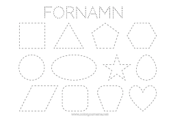 Página de desenho personalizável Atividades para Crianças Desenhos para colorir fáceis Rastreie e Pinte Formas geométricas Quadrado Triângulo