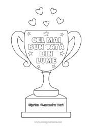 Anpassbare Malvorlage Papa Pokal, Trophäe, Medaille Wettbewerbe und Belohnungen