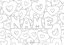 Colorear personalizable Corazón Te amo Nombre decorado