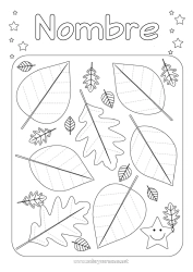 Pagina da colorare personalizzabile Autunno Foglie Disegni da colorare facili Traccia e colora