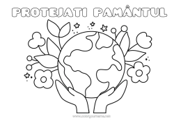Coloriage personnalisable écologie Planètes et système solaire Coloriages faciles Terre Jour de la Terre Astronomie