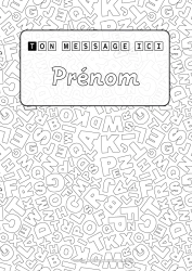 Coloriage personnalisable Alphabet École Rentrée scolaire Mathématiques Lettre de l'alphabet Cadre Couverture de cahier