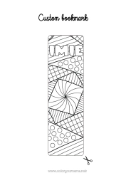 Kolorowanka personalizowalna Mandala Zakładka do książki Złożone kolorowanki Formy geometryczne