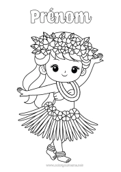 Coloriage personnalisable Sport Danse Île Sports artistiques Hula