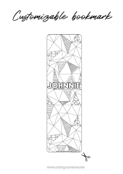 Coloriage personnalisable Marque page Zentangle Formes géométriques Triangle