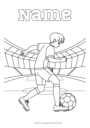 Pagina da colorare personalizzabile Calcio Palla da calcio Sport Sport di squadra Calciatore, calciatrice Stadio