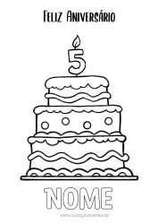 Anpassbare Malvorlage Kerze Kuchen Geburtstag Zahl Einfache Ausmalbilder Alles Gute zum Geburtstag (Französisch) Nachricht Angepasstes Geburtstagsalter