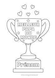Coloriage personnalisable Papa Coupe, trophée, médaille Compétitions et récompenses