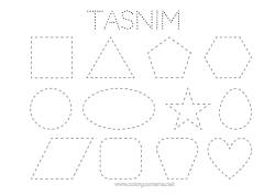 Coloriage personnalisable Activités enfants Coloriages faciles Trace et colorie Formes géométriques Carré Triangle