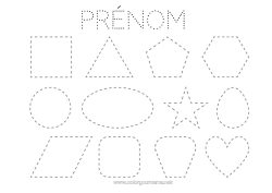 Coloriage personnalisable Activités enfants Coloriages faciles Trace et colorie Formes géométriques Carré Triangle