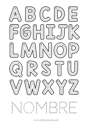 Anpassbare Malvorlage Kinderaktivitäten Punkte verbinden Alphabet Spur und Male