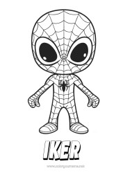 Coloriage personnalisable Araignée Héros Insectes Dessin animé