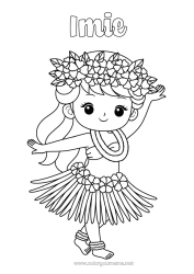 Coloriage personnalisable Sport Danse Île Sports artistiques Hula