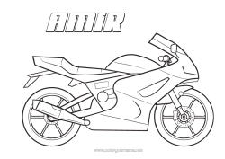 Coloriage personnalisable Véhicules Moto Véhicules à deux roues