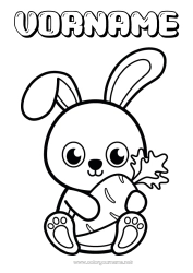 Coloriage personnalisable Mignon Lapin Animal Coloriages faciles Animaux de la forêt