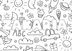 Coloriage personnalisable Nom décoré Doodle Fond décoratif