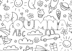 Coloriage personnalisable Nom décoré Doodle Fond décoratif