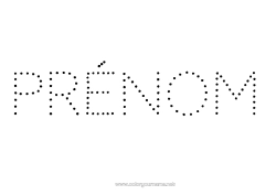 Coloriage personnalisable Activités enfants Points à relier Nom décoré Alphabet