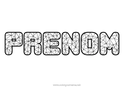 Coloriage personnalisable Nom décoré Formes géométriques Mosaïques Triangle