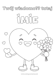 Coloriage personnalisable Fleurs Coeur Je t'aime Nounou Bouquet