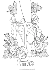 Coloriage personnalisable Sport Danse Rose Chaussure Sports artistiques Ballet