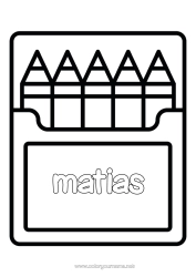 Coloriage personnalisable Crayon de couleur Coloriages faciles Crayon Fournitures scolaires