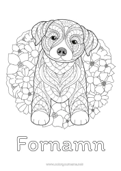 Pagina da colorare personalizzabile Mandala Cane Animale CanI e gatti