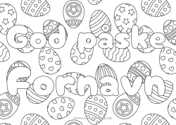 Coloriage personnalisable Nom décoré Oeufs de Pâques Pâques 