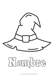 Anpassbare Malvorlage Hexe Karneval Hut Einfache Ausmalbilder Zauberer Zauberhut