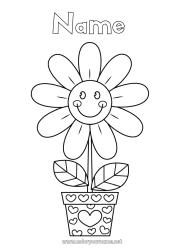 Página de desenho personalizável Flores Desenhos para colorir fáceis