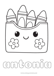Coloriage personnalisable Kawaii Crayon de couleur Coloriages faciles Crayon Fournitures scolaires Trousse