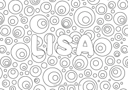 Página de desenho personalizável Mandala Nome decorado Bebida Refrigerante Zentangle Limão Champanhe Fundo decorativo