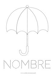 Coloriage personnalisable Activités enfants Parapluie Coloriages faciles Trace et colorie