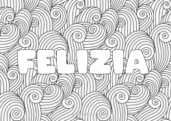 Coloriage personnalisable Mandala Été Mer Nom décoré Zentangle Fond décoratif Vagues