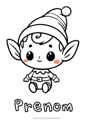Coloriage personnalisable Lutins de Noël Coloriages lutins Bébé lutin farceur