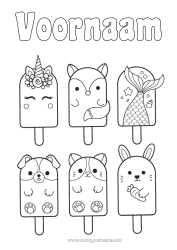 Coloriage personnalisable Kawaii Licorne Renard Lapin Animal Poisson Gourmandises, sucreries Glace Coloriages faciles Animaux marins ou aquatique Chiens et chats Dragons, licornes et animaux fantastiques Animaux de la forêt