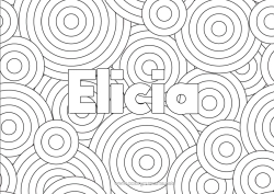 Coloriage personnalisable Nom décoré Coloriages complexes Fond décoratif Cercle, rond