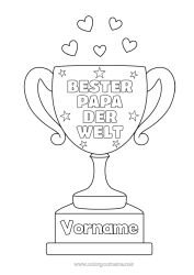 Coloriage personnalisable Papa Coupe, trophée, médaille Compétitions et récompenses
