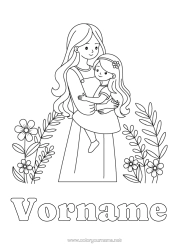 Coloriage personnalisable Maman Fille Soeur Nounou