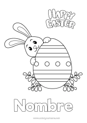 Coloriage personnalisable Printemps Lapin Animal Pâques 