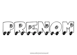 Página de desenho personalizável Veículos Carro Nome decorado Voitures, vans et camping-cars